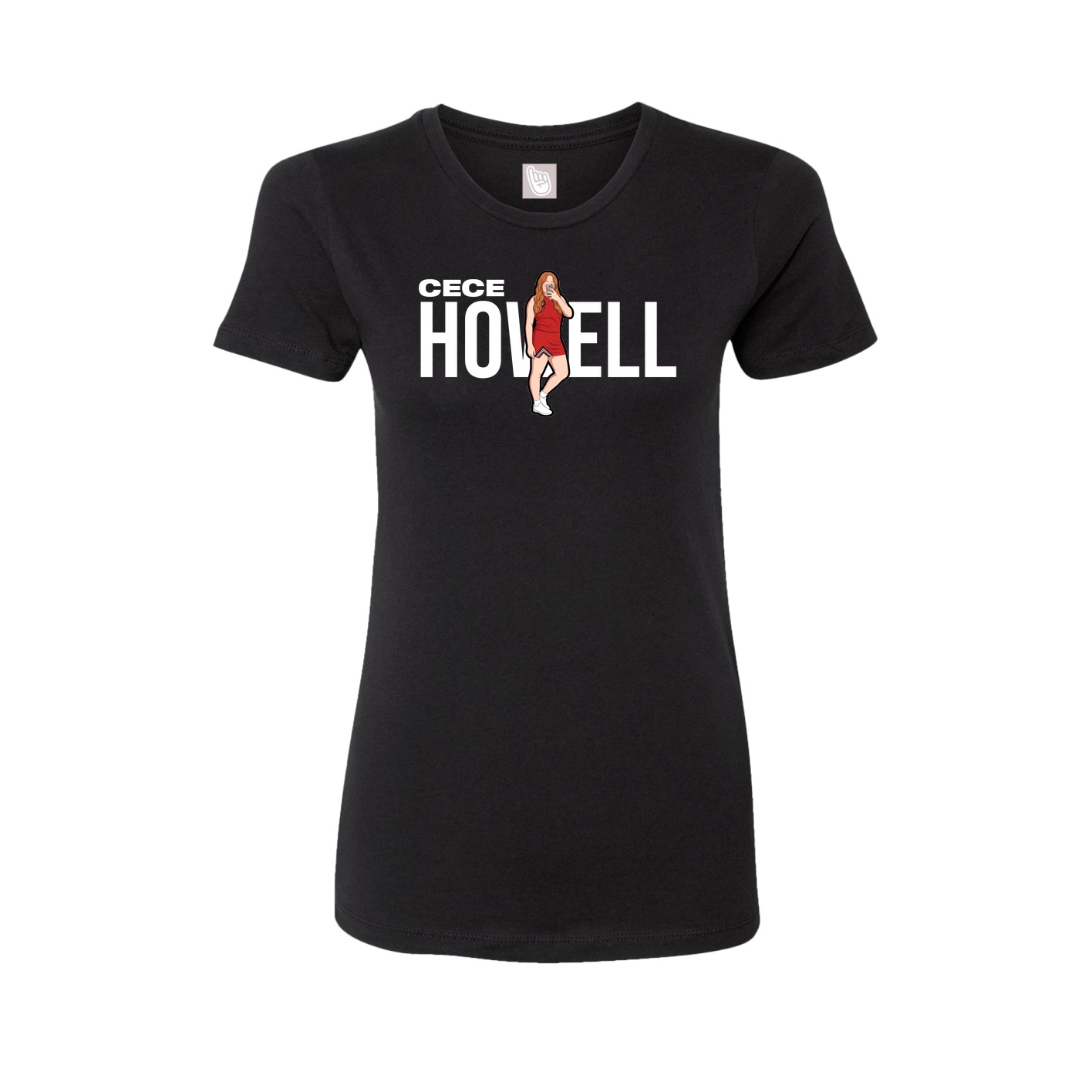 Fitted Women's Tee — Player Name in Black