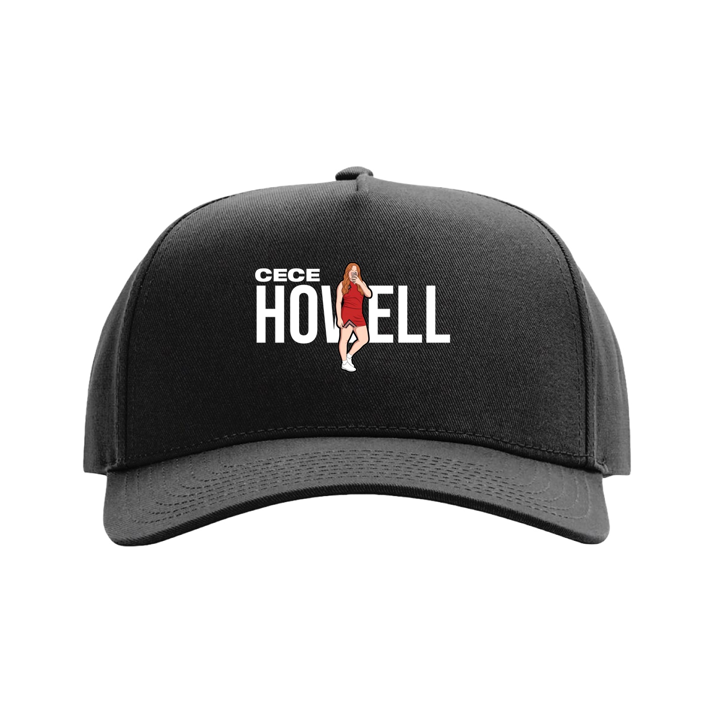 Full Fabric Five-Panel Champ Cap — Player Name in Black