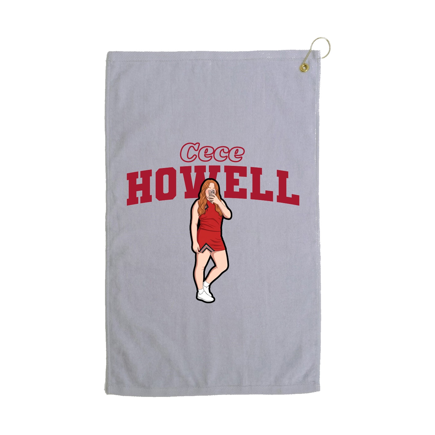 Golf Towel — Name Arch in Grey