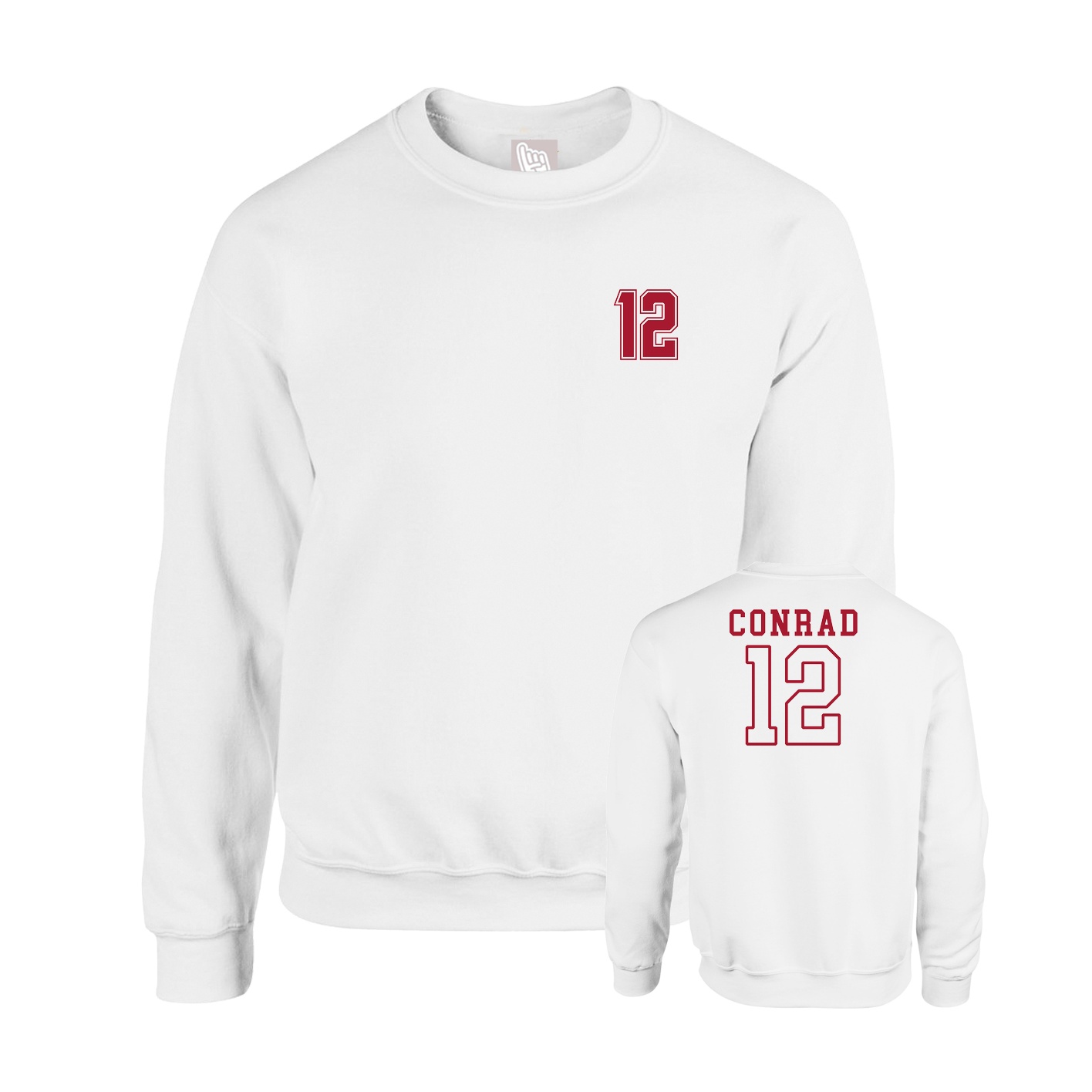 Fleece Crew — Chest Back in White