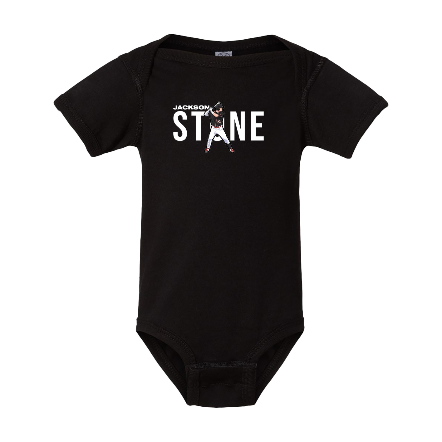 Baby Onesie — Player Name in Black