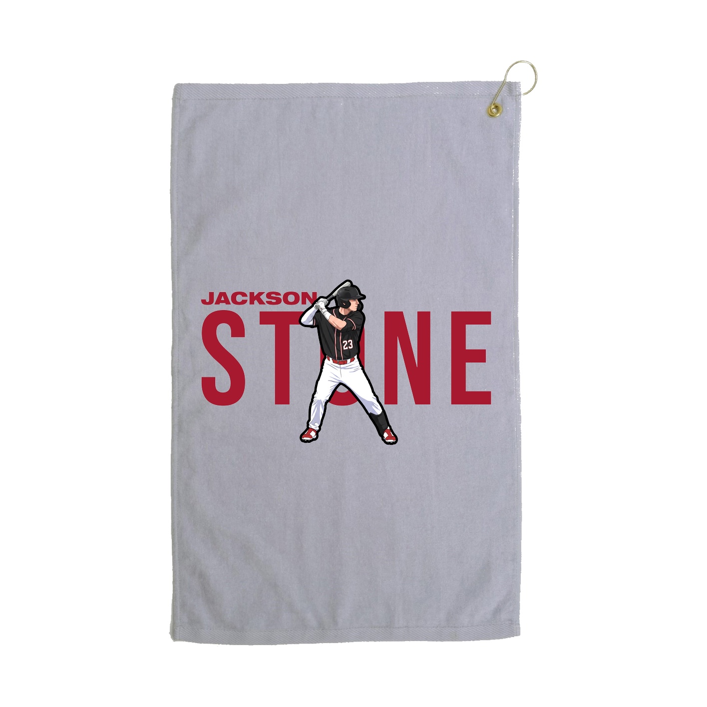 Golf Towel — Player Name in Grey