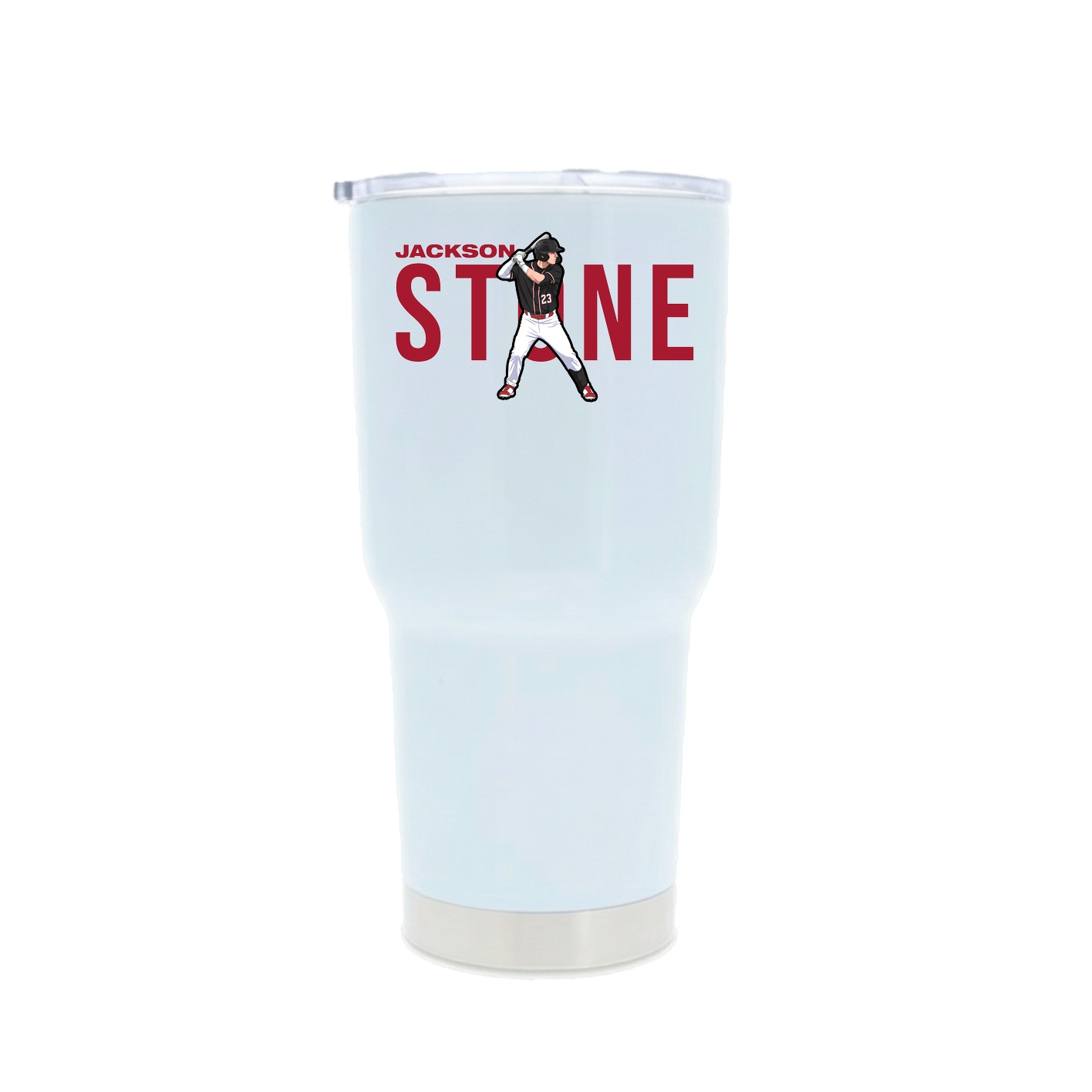 30oz Stainless Steel Tumbler — Player Name in White