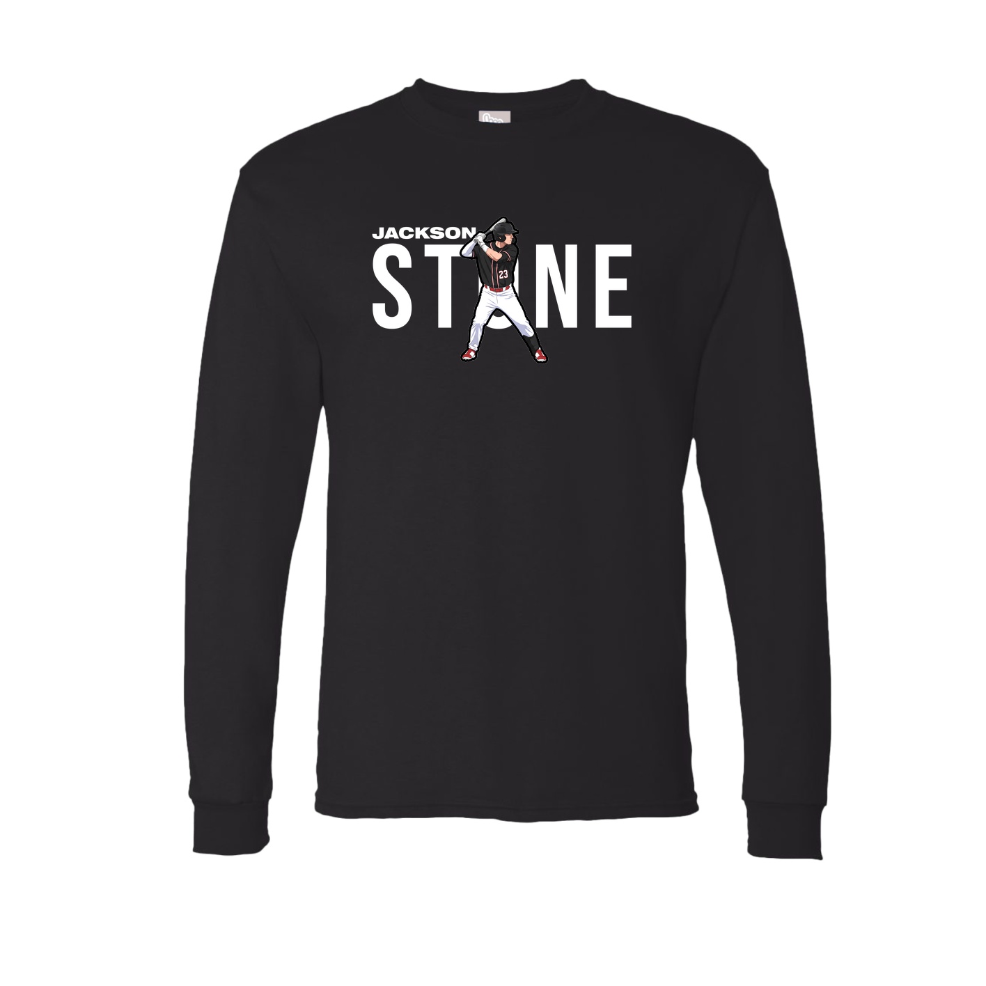 Long Sleeve Tee — Player Name in Black