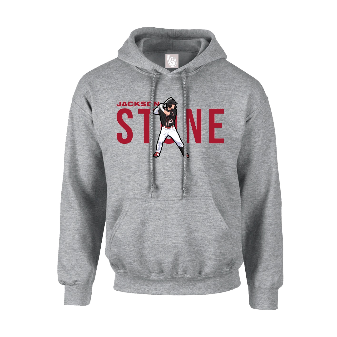 Youth Hoodie — Player Name in Grey