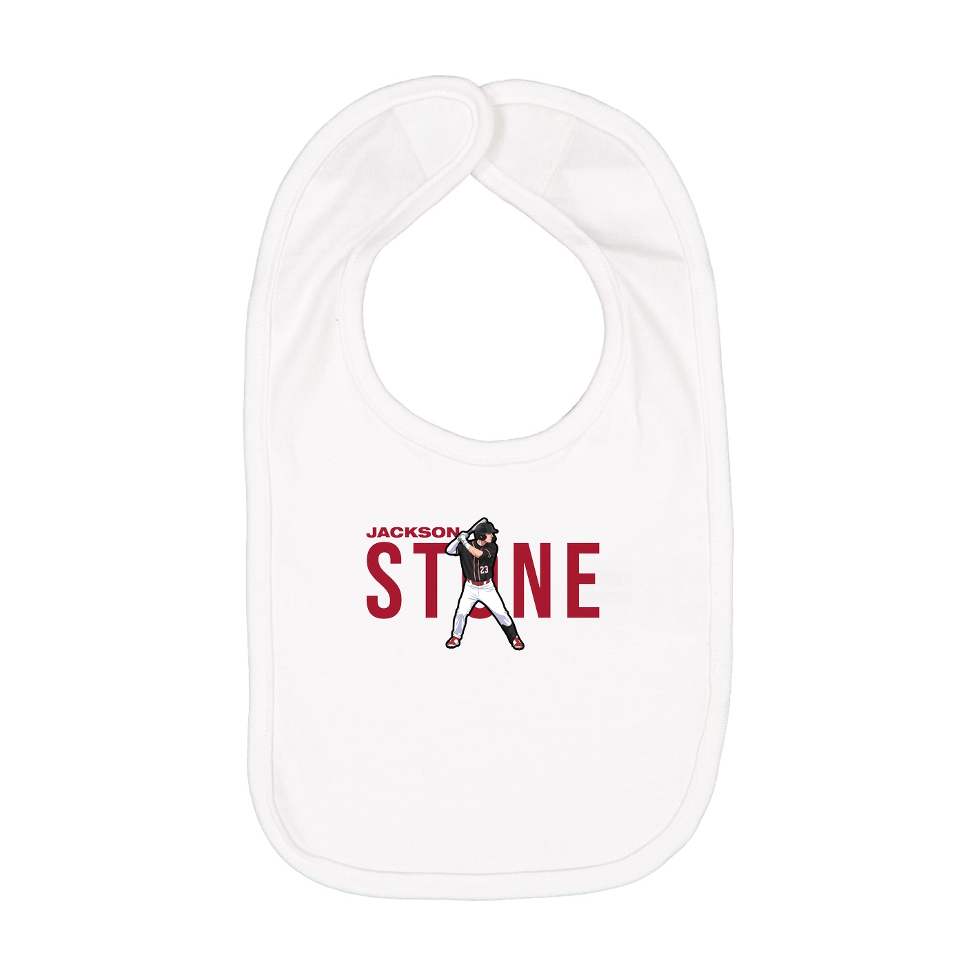 Infant Bib — Player Name in White