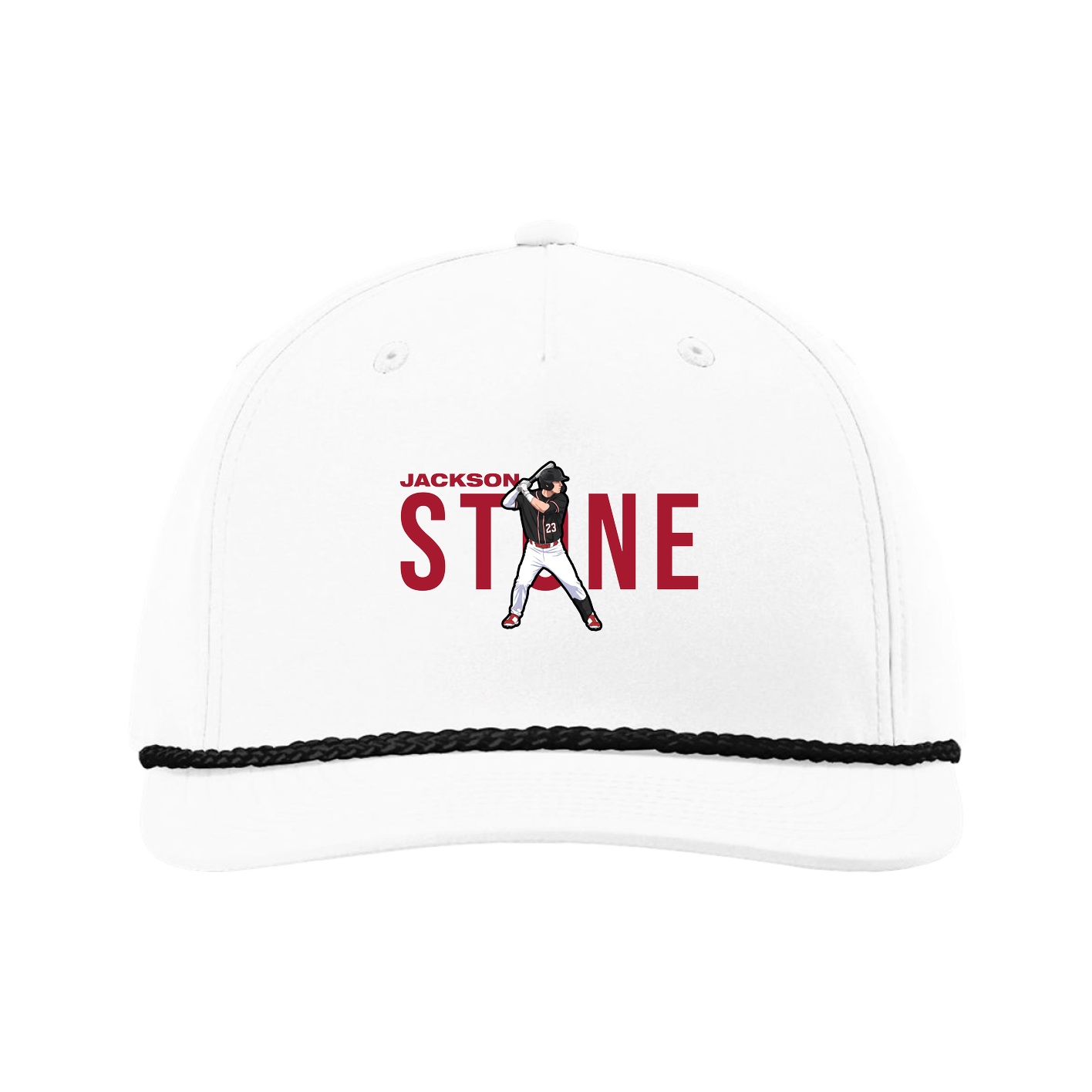 Five-Panel Classic Rope Cap — Player Name in White
