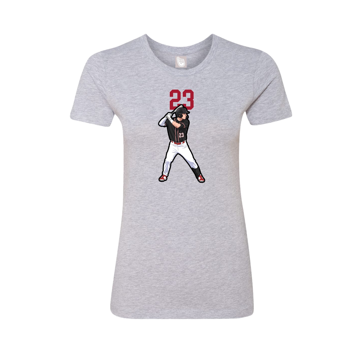 Fitted Women's Tee — Number Top in Grey