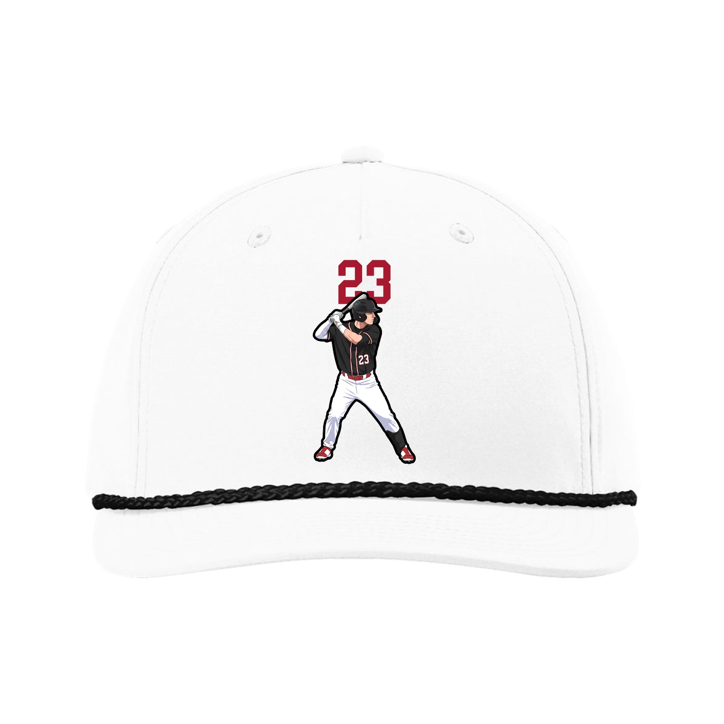 Five-Panel Classic Rope Cap — Number Top in White
