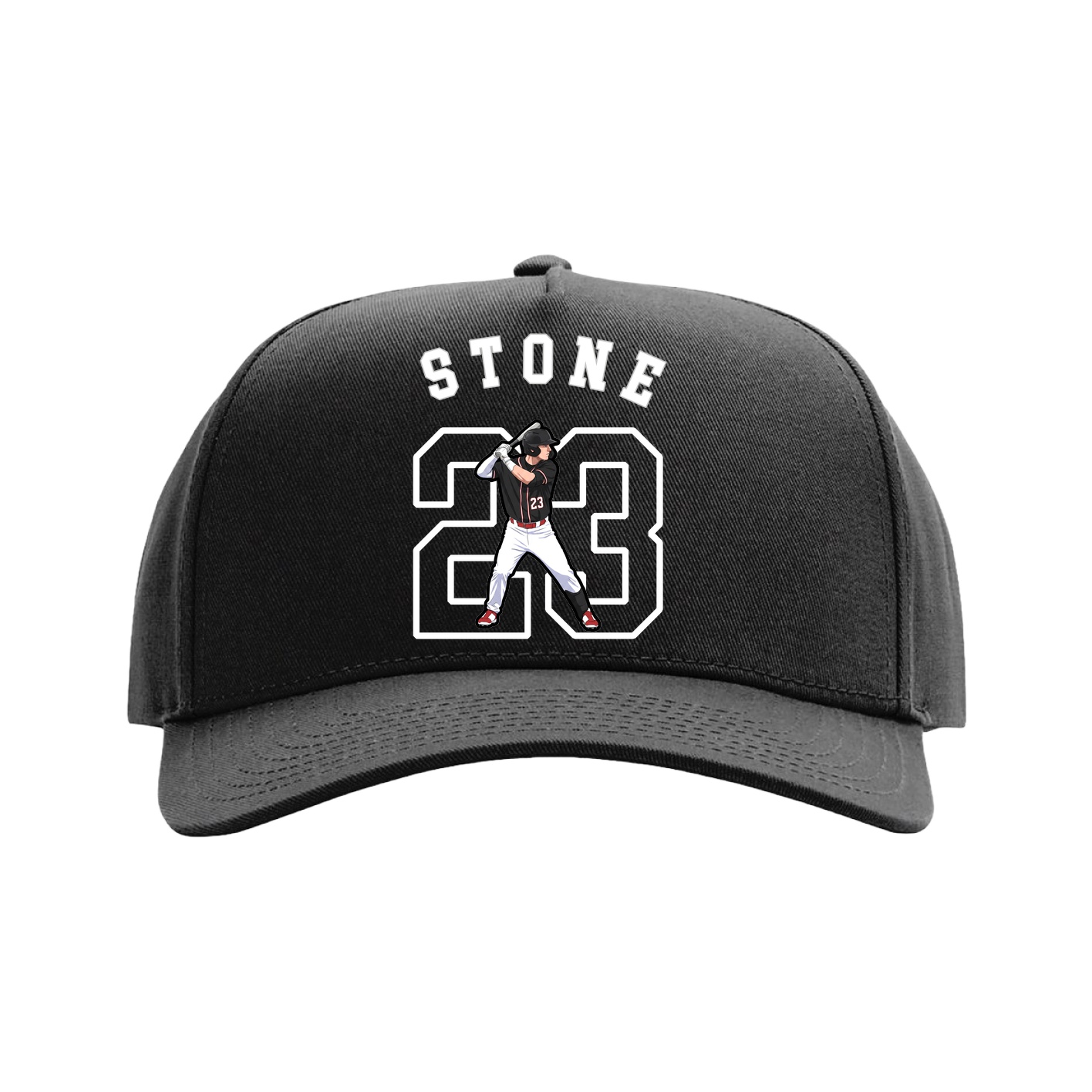 Full Fabric Five-Panel Champ Cap — Shirsey Arch in Black