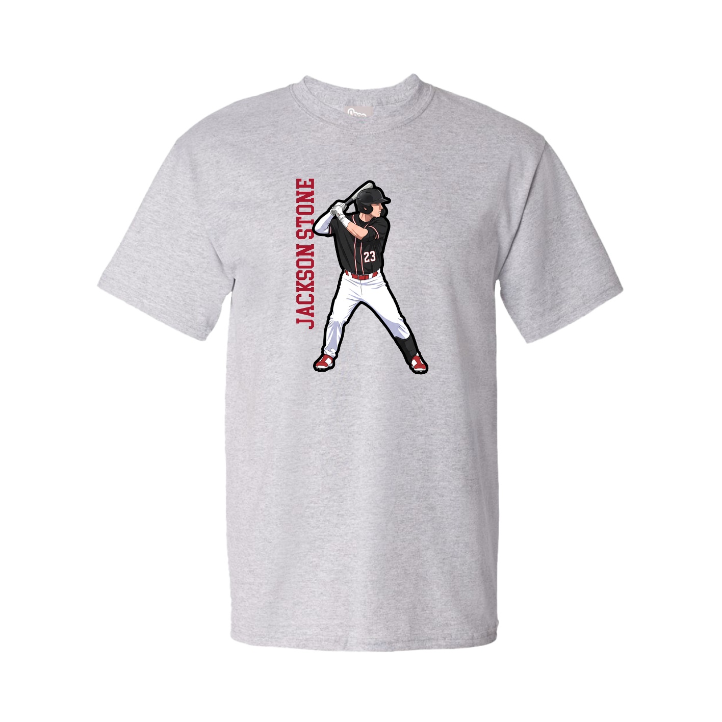 Youth Tee — Name Vertical in Grey
