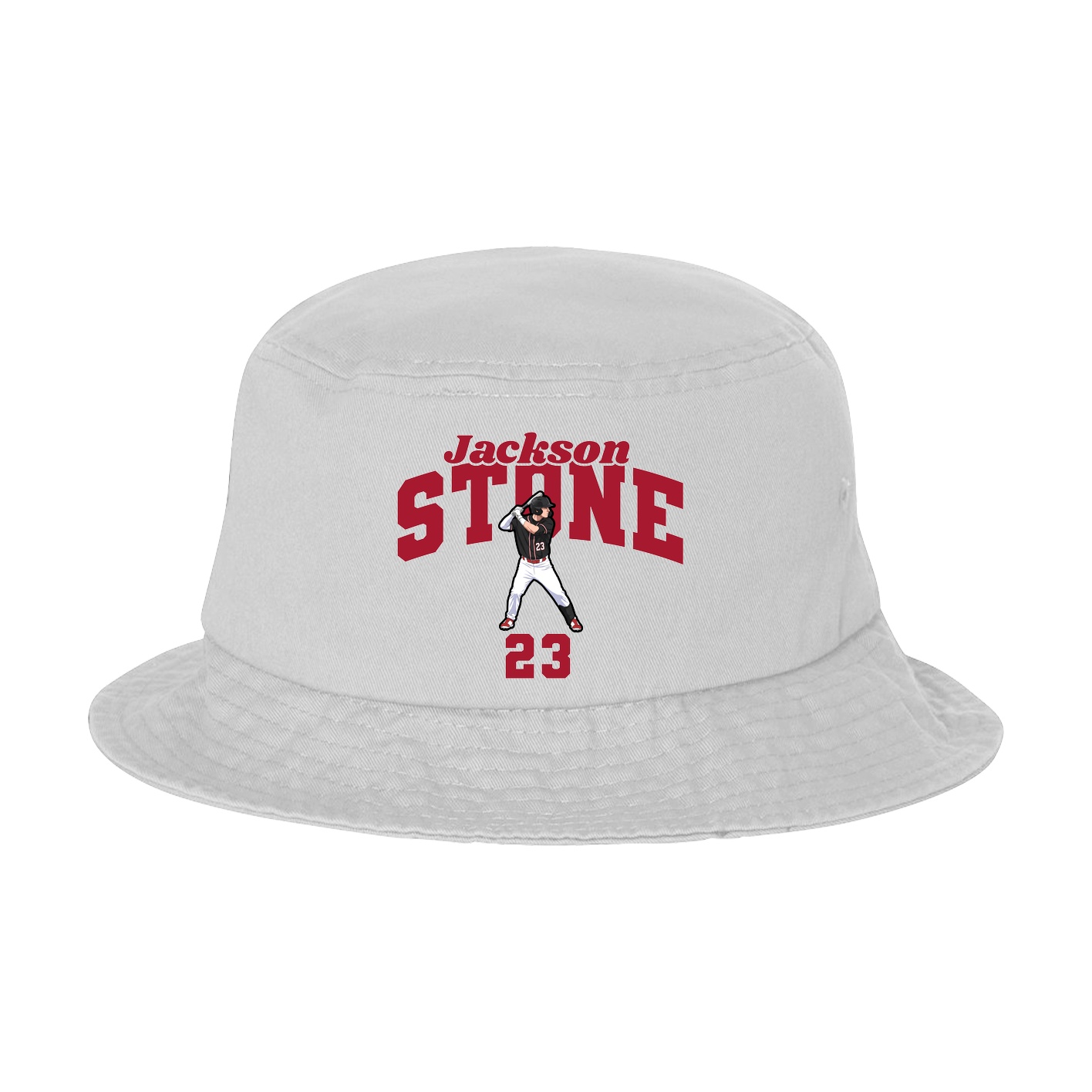 Bucket Cap — Signature Arch in White