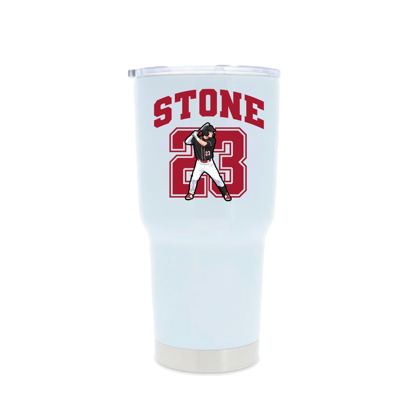 30oz Stainless Steel Tumbler — Number in White