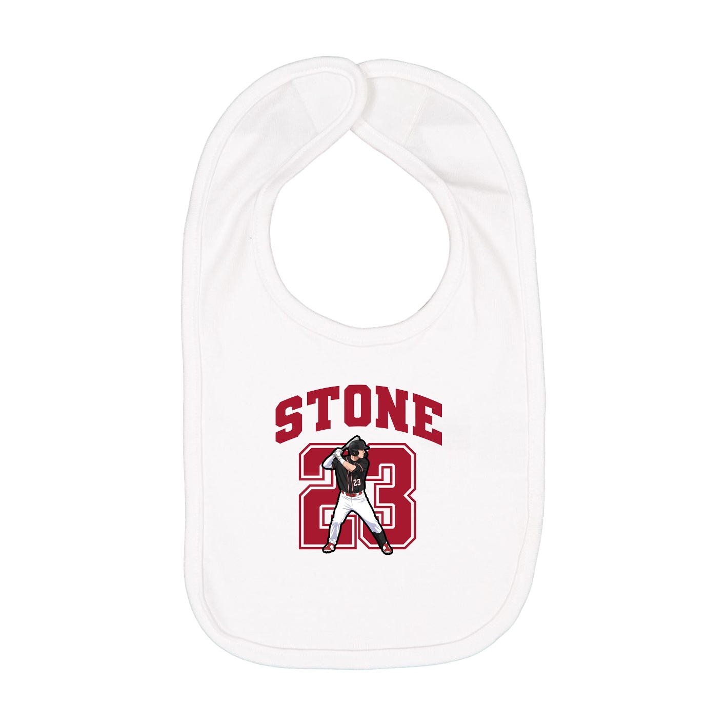 Infant Bib — Number in White