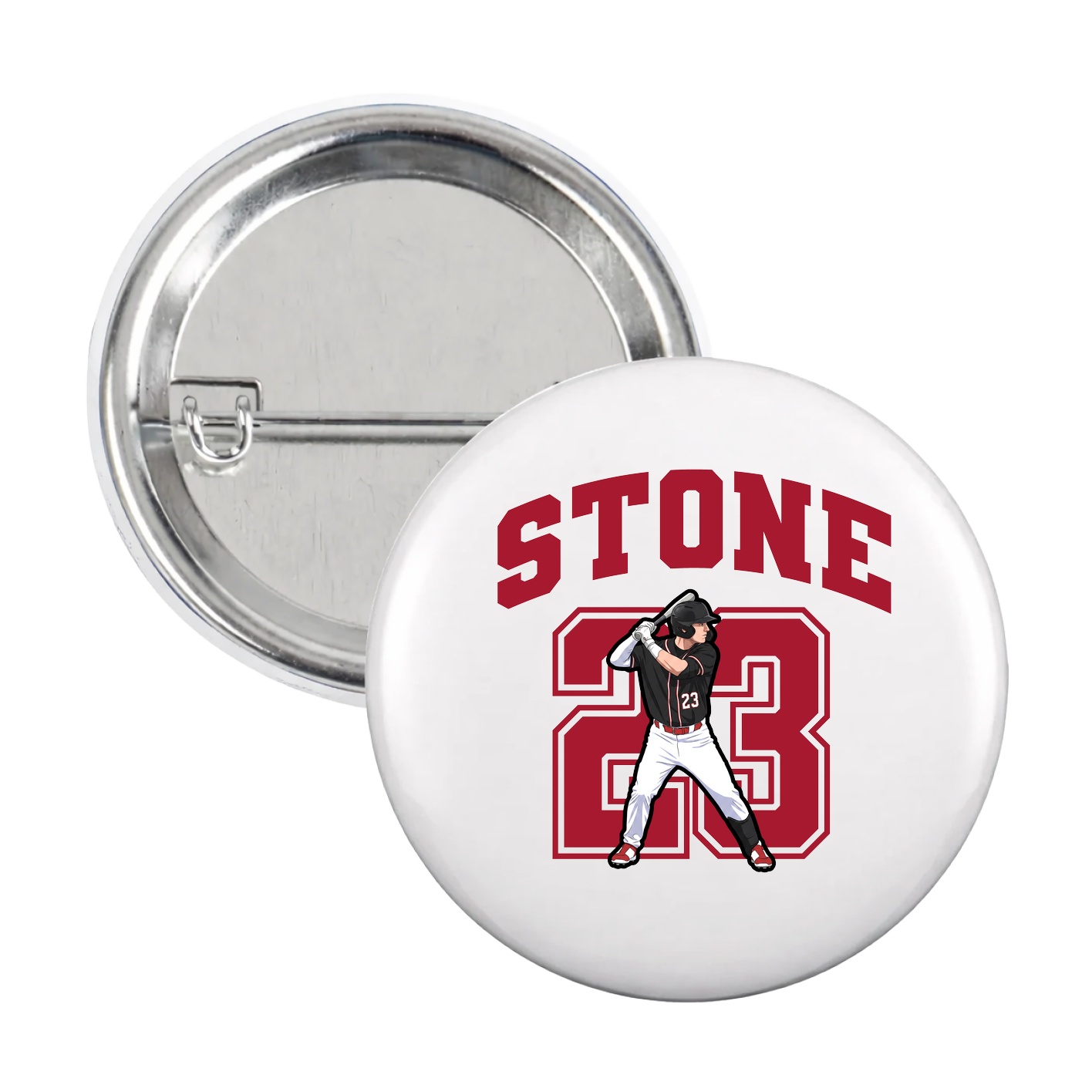 Game Day Button — Number in White