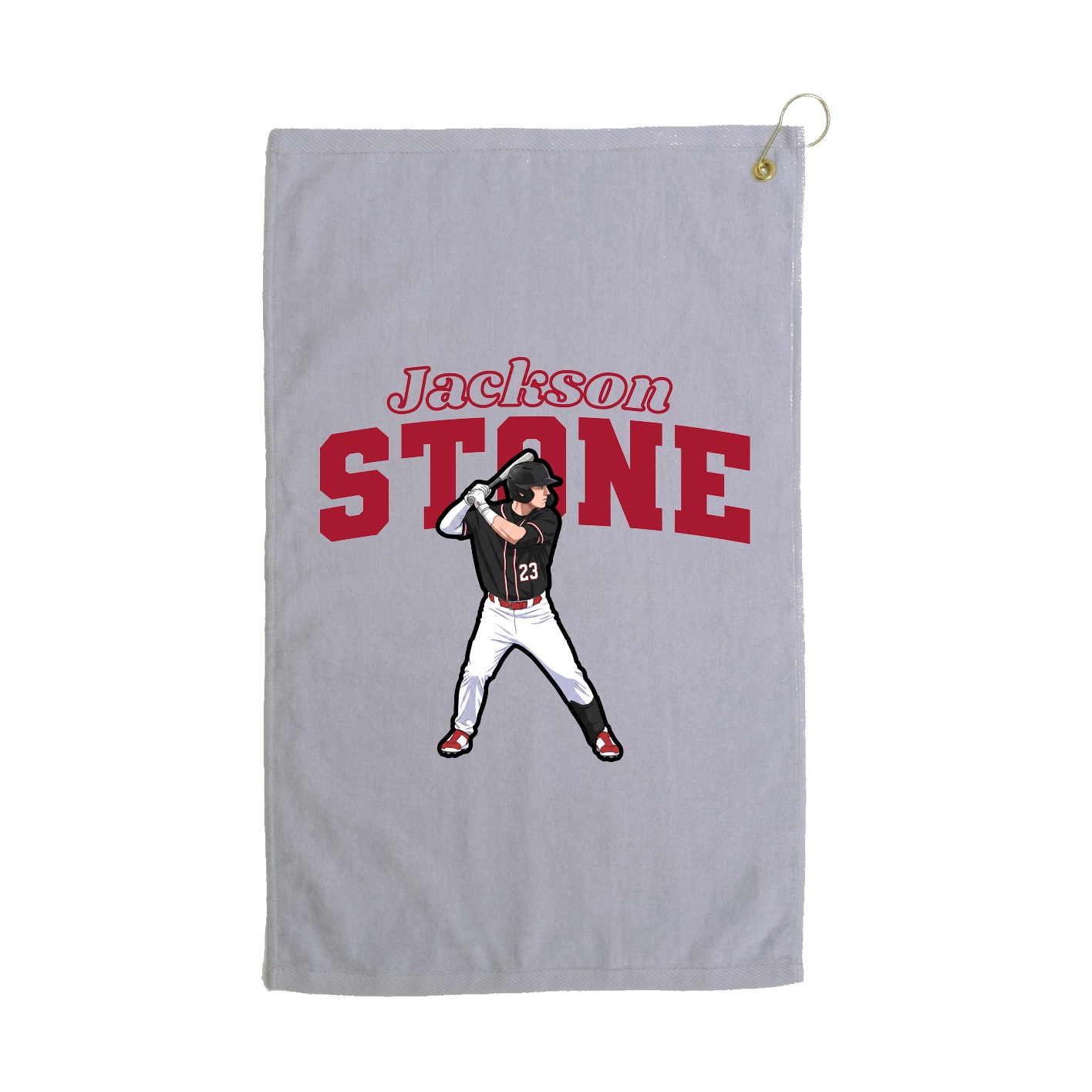 Golf Towel — Name Arch in Grey