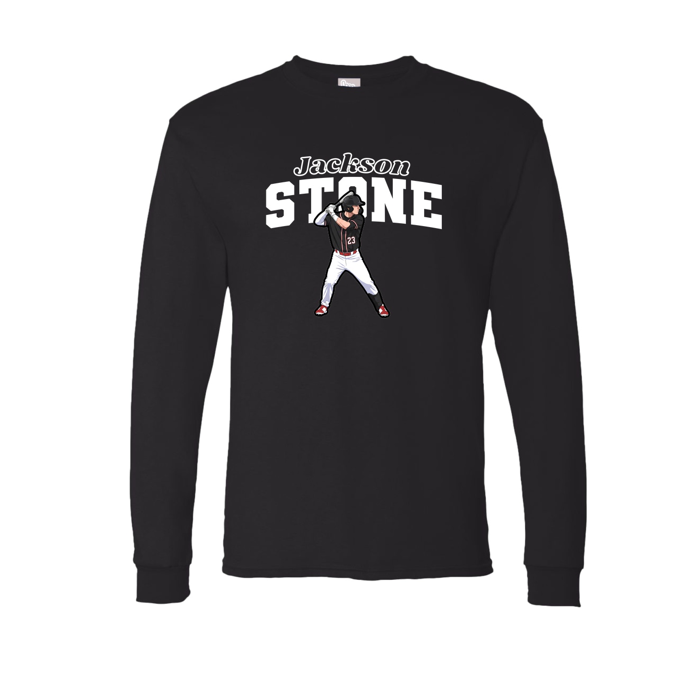 Long Sleeve Tee — Name Arch in Black
