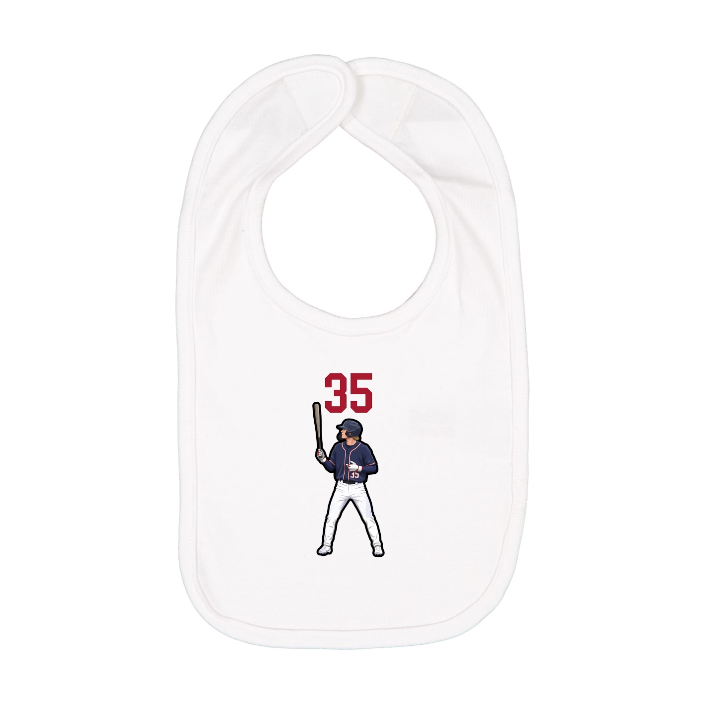 Infant Bib — Number Top in White