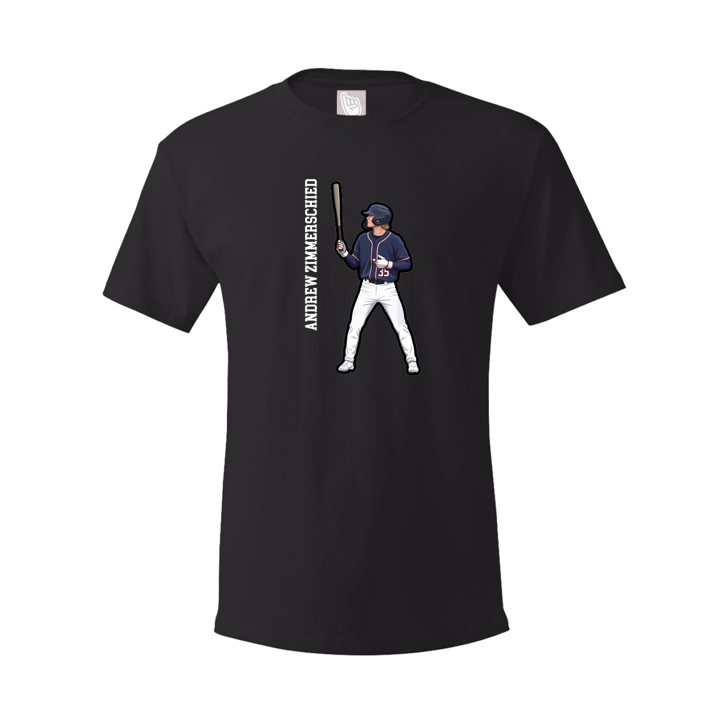 Youth Tee — Name Vertical in Black