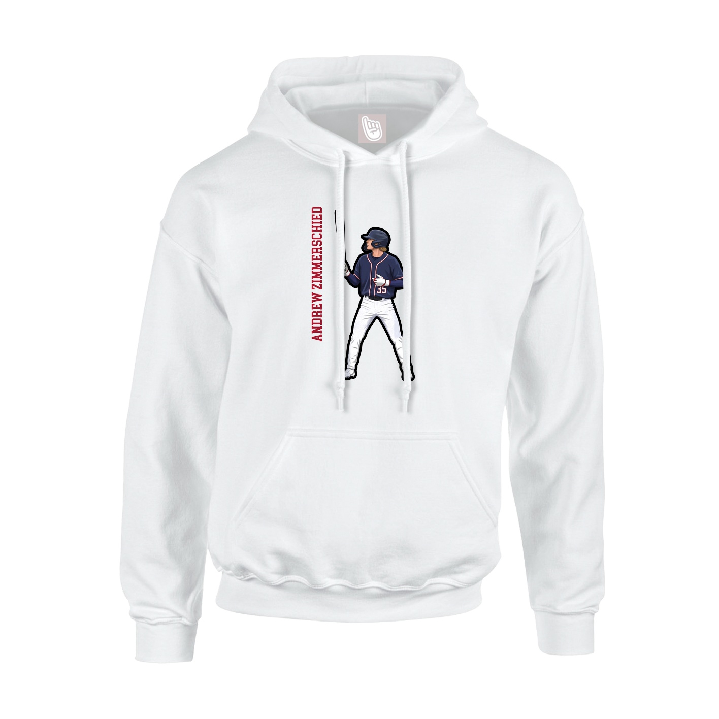 Hoodie — Name Vertical in White