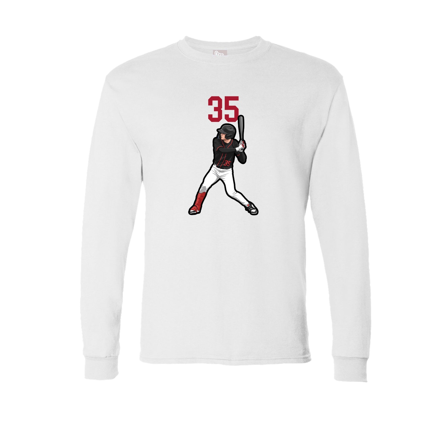 Long Sleeve Tee — Number Top in White