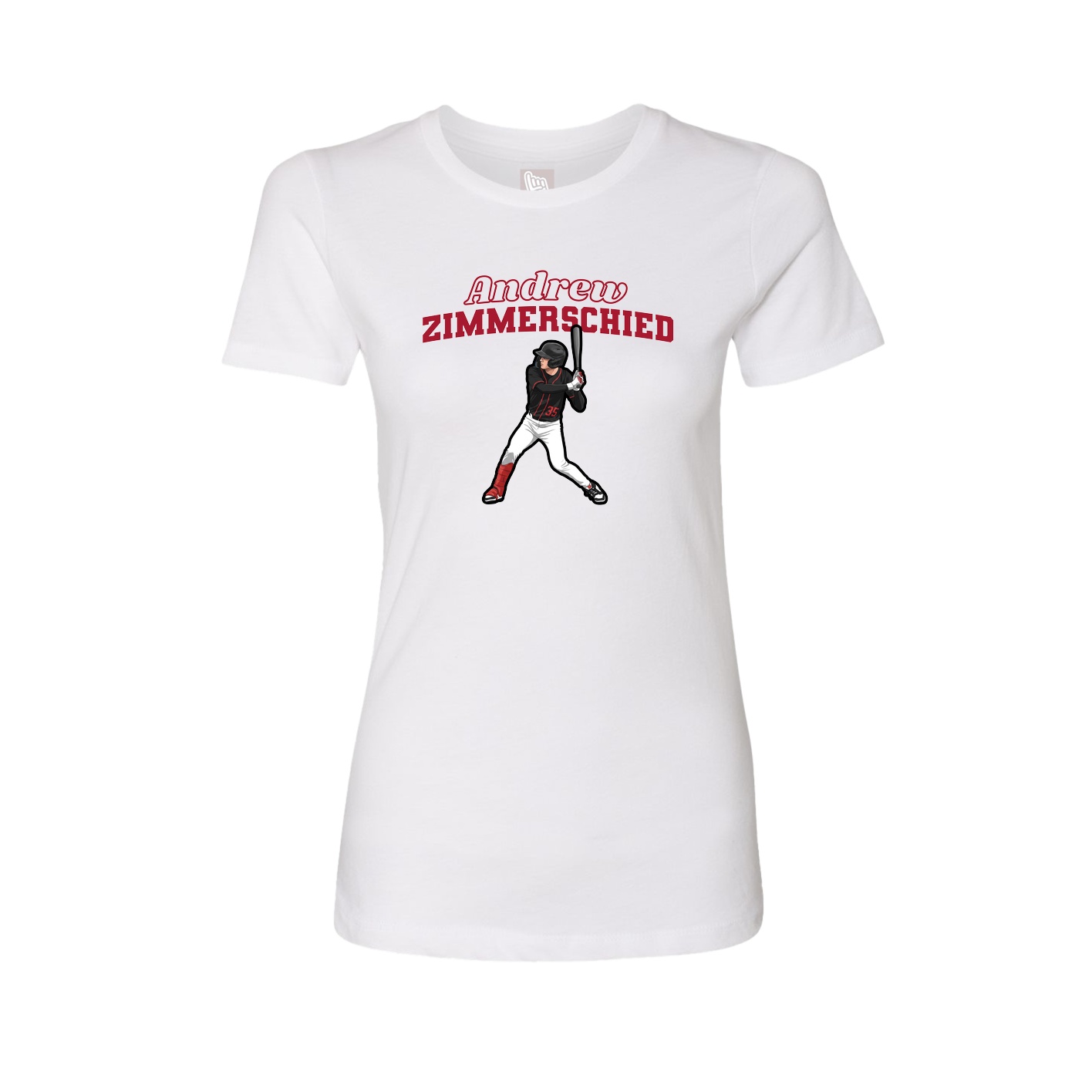 Fitted Women's Tee — Name Arch in White