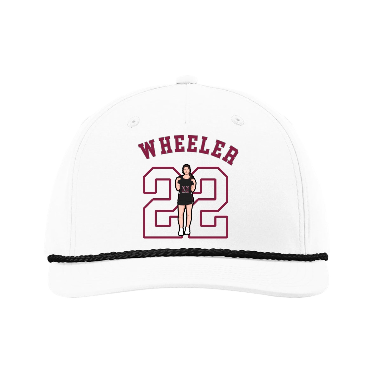 Five-Panel Classic Rope Cap — Shirsey Arch in White