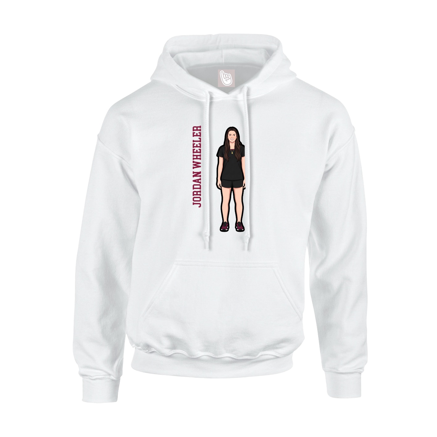 Youth Hoodie — Name Vertical in White