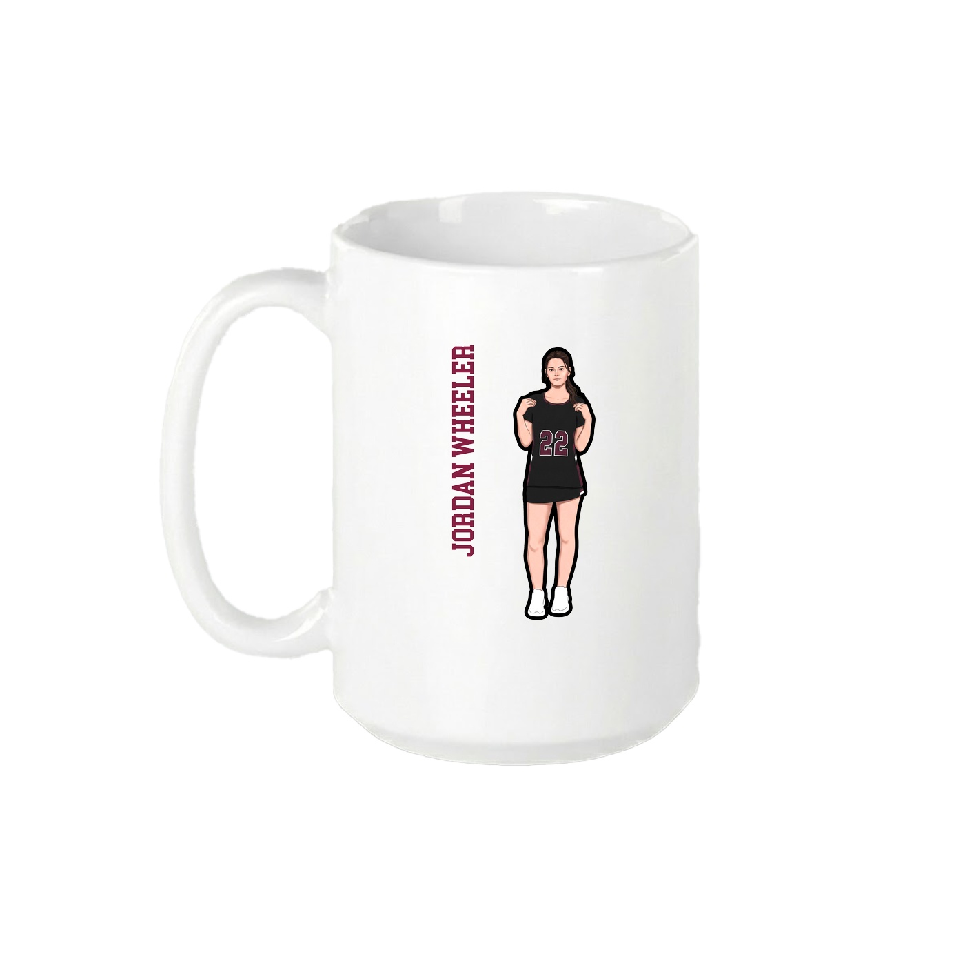 15oz Coffee Mug — Name Vertical in White
