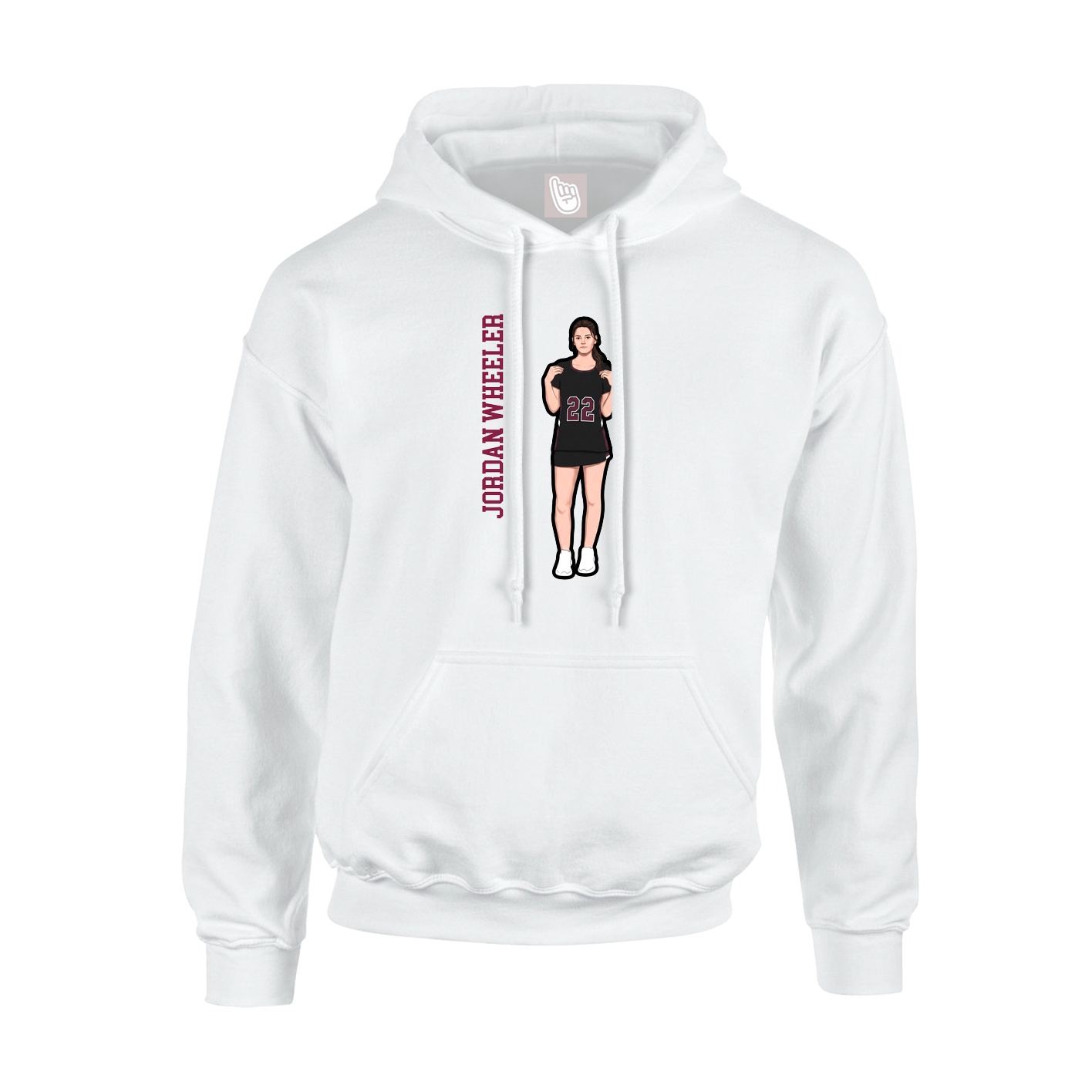Hoodie — Name Vertical in White