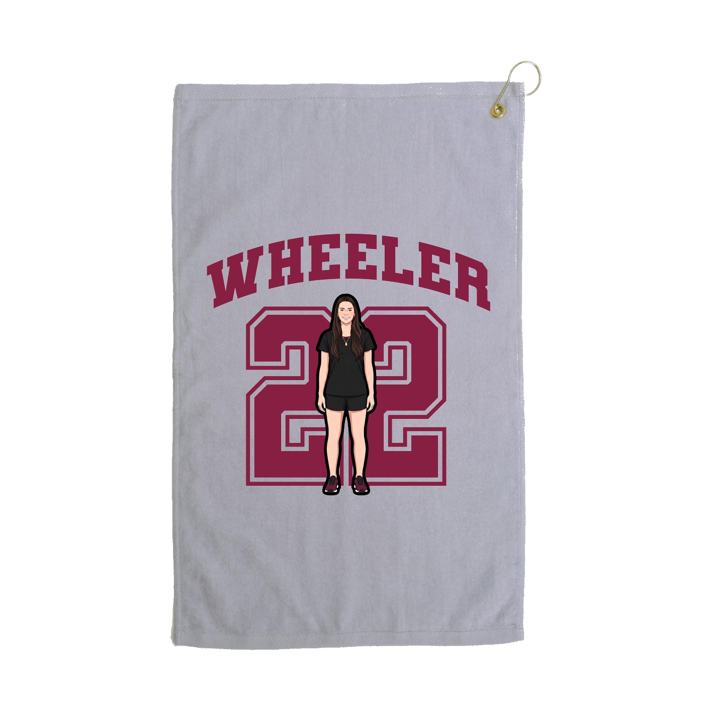 Golf Towel — Number in Grey