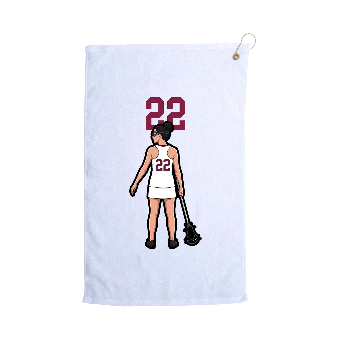 Golf Towel — Number Top in White