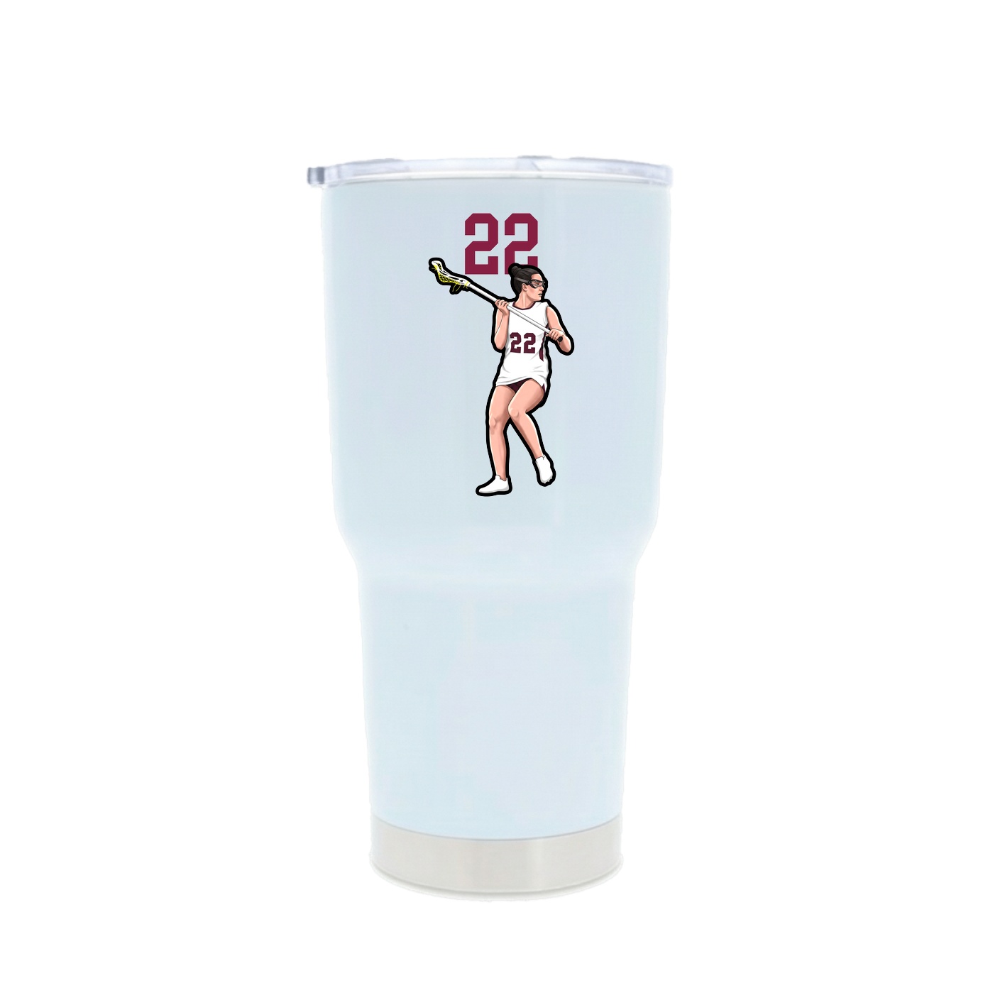 30oz Stainless Steel Tumbler — Number Top in White