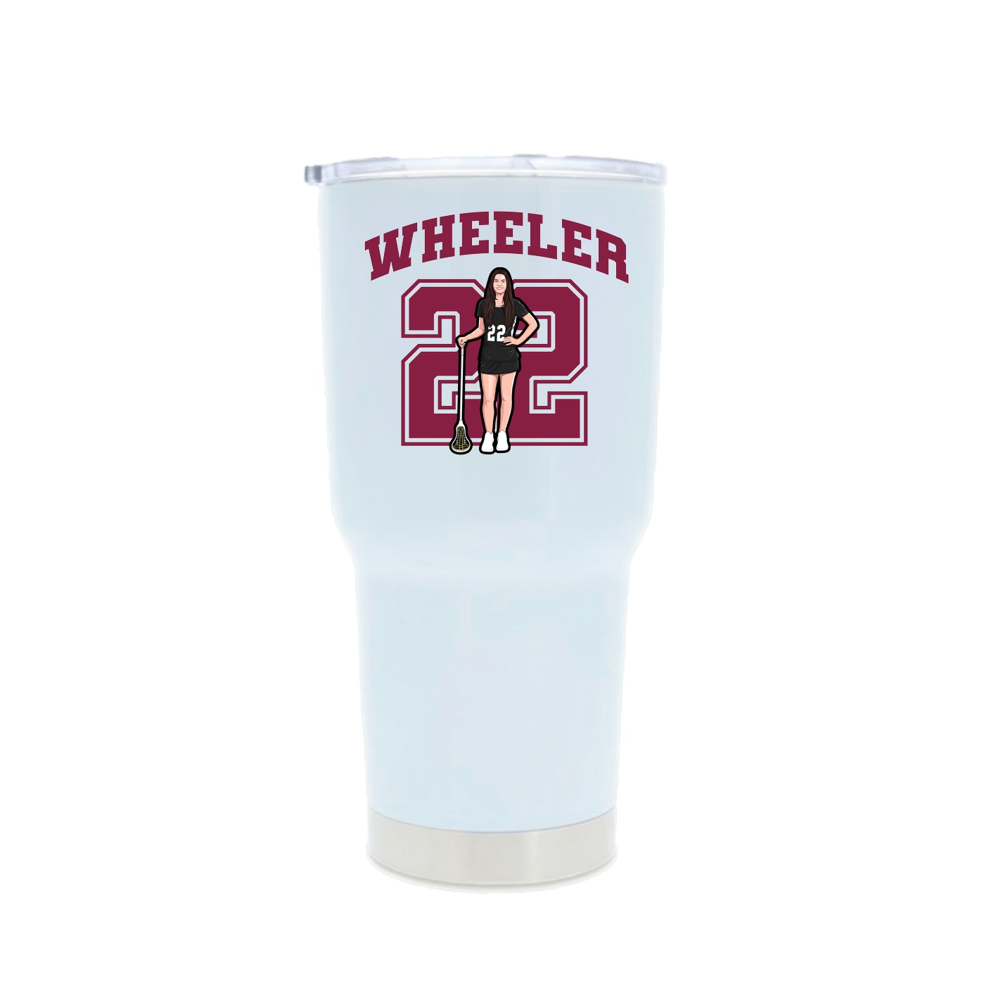 30oz Stainless Steel Tumbler — Number in White