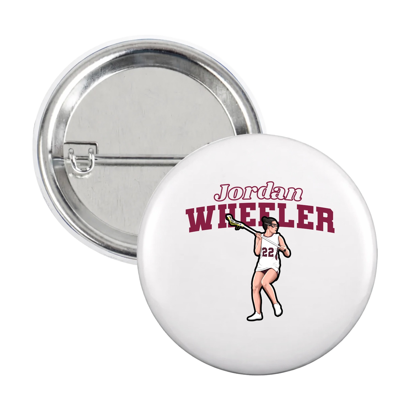 Game Day Button — Name Arch in White