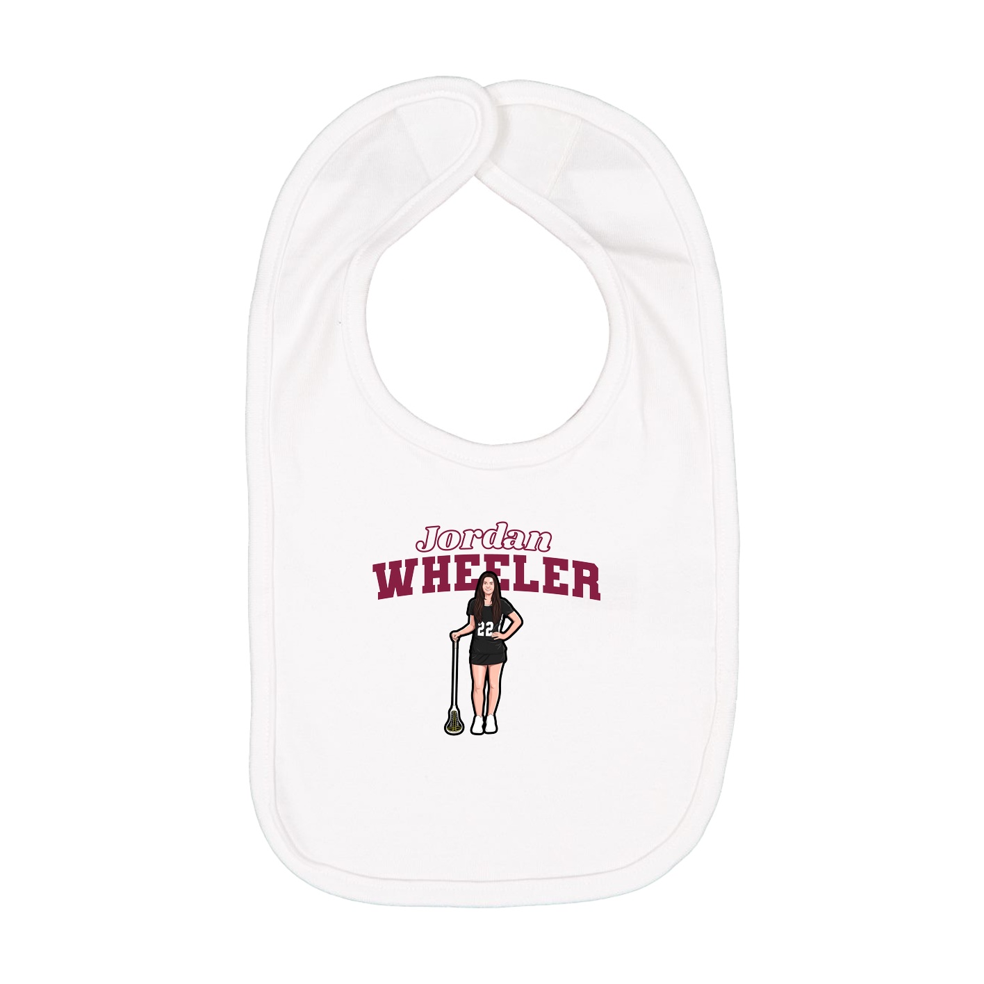 Infant Bib — Name Arch in White