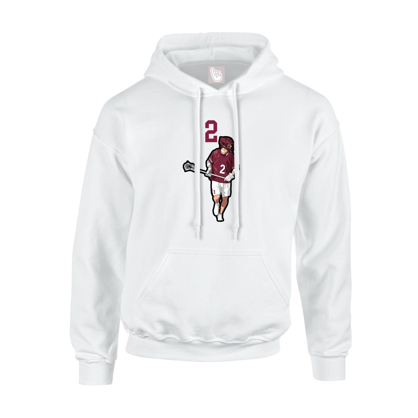 Youth Hoodie — Number Top in White