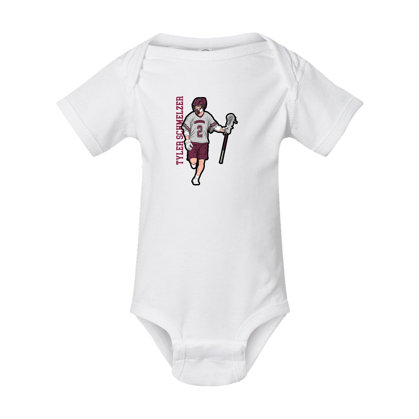 Baby Onesie — Name Vertical in White