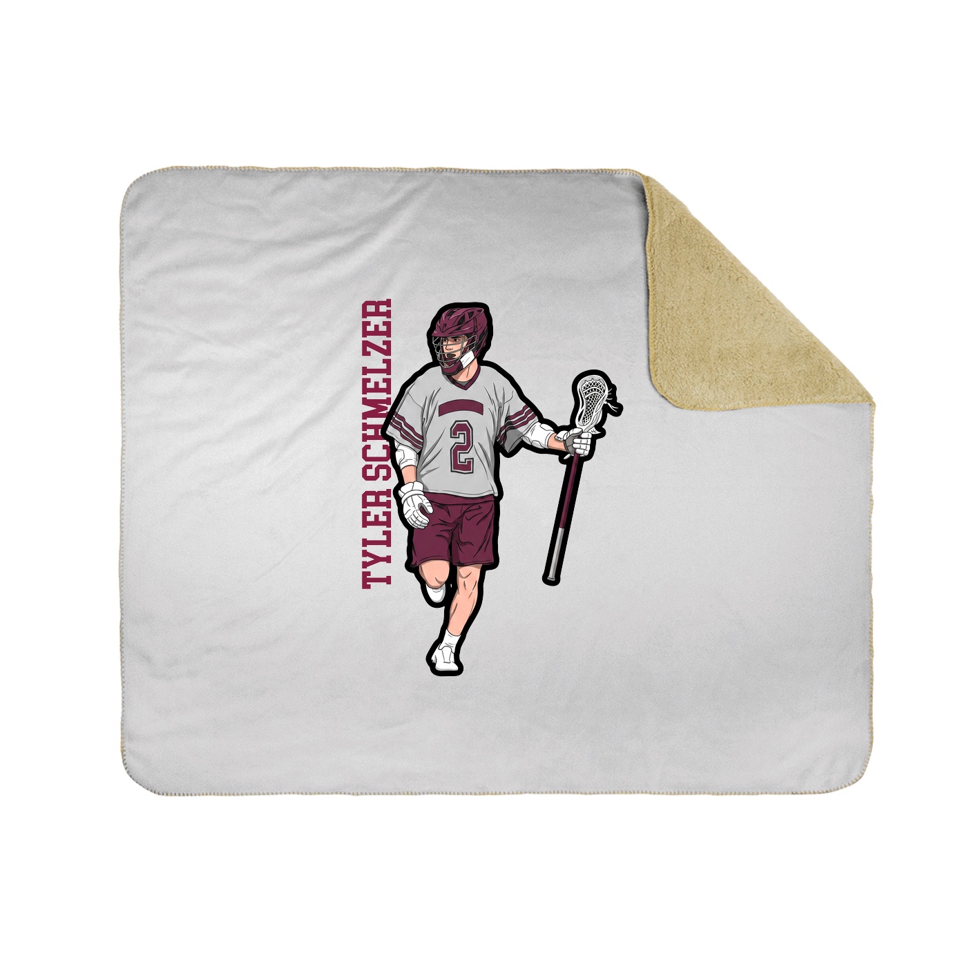 Throw Blanket — Name Vertical in White