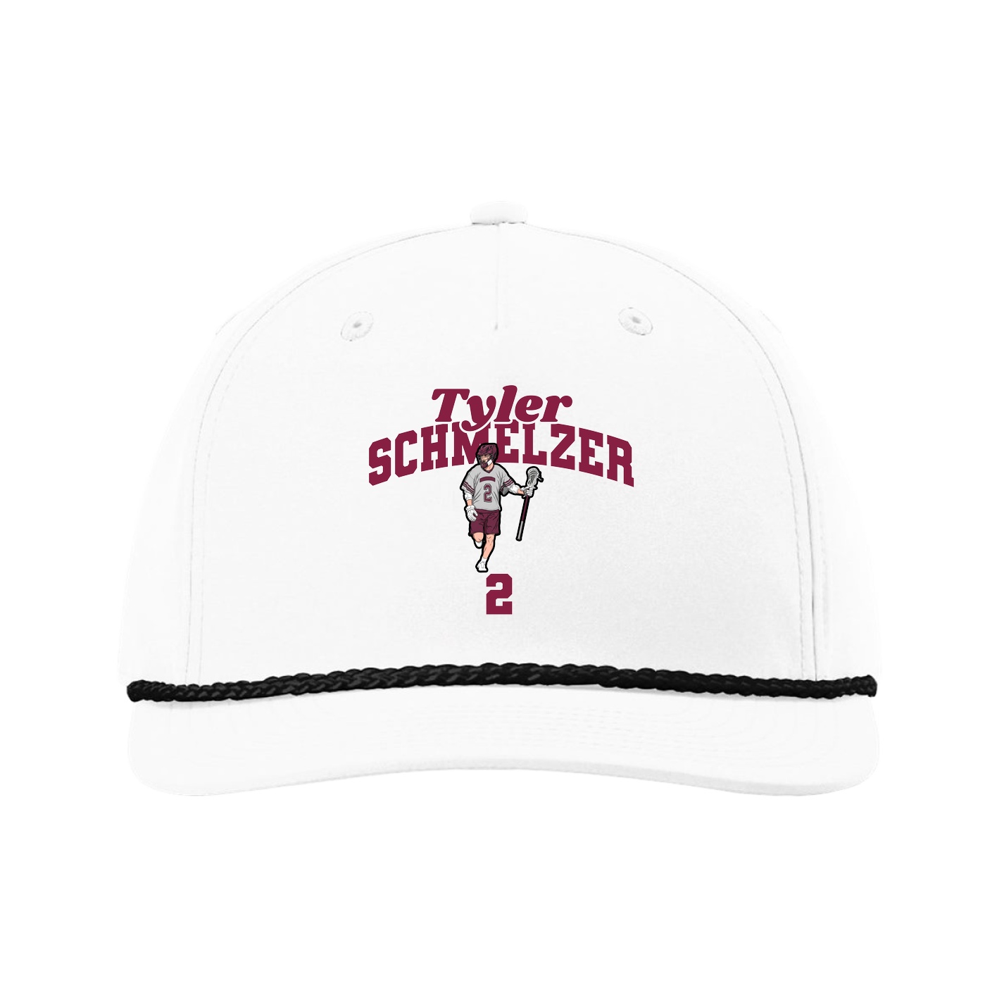 Five-Panel Classic Rope Cap — Signature Arch in White