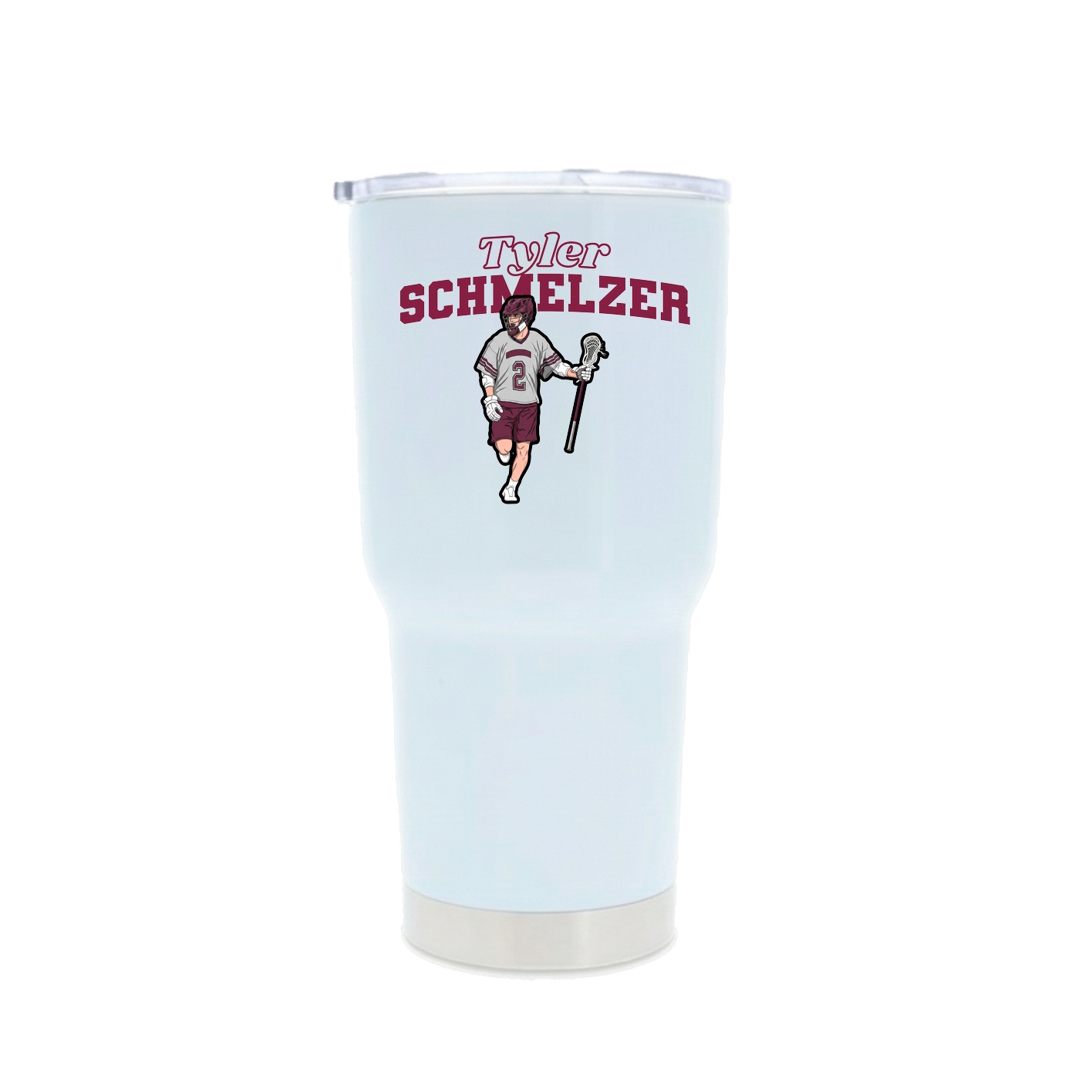 30oz Stainless Steel Tumbler — Name Arch in White