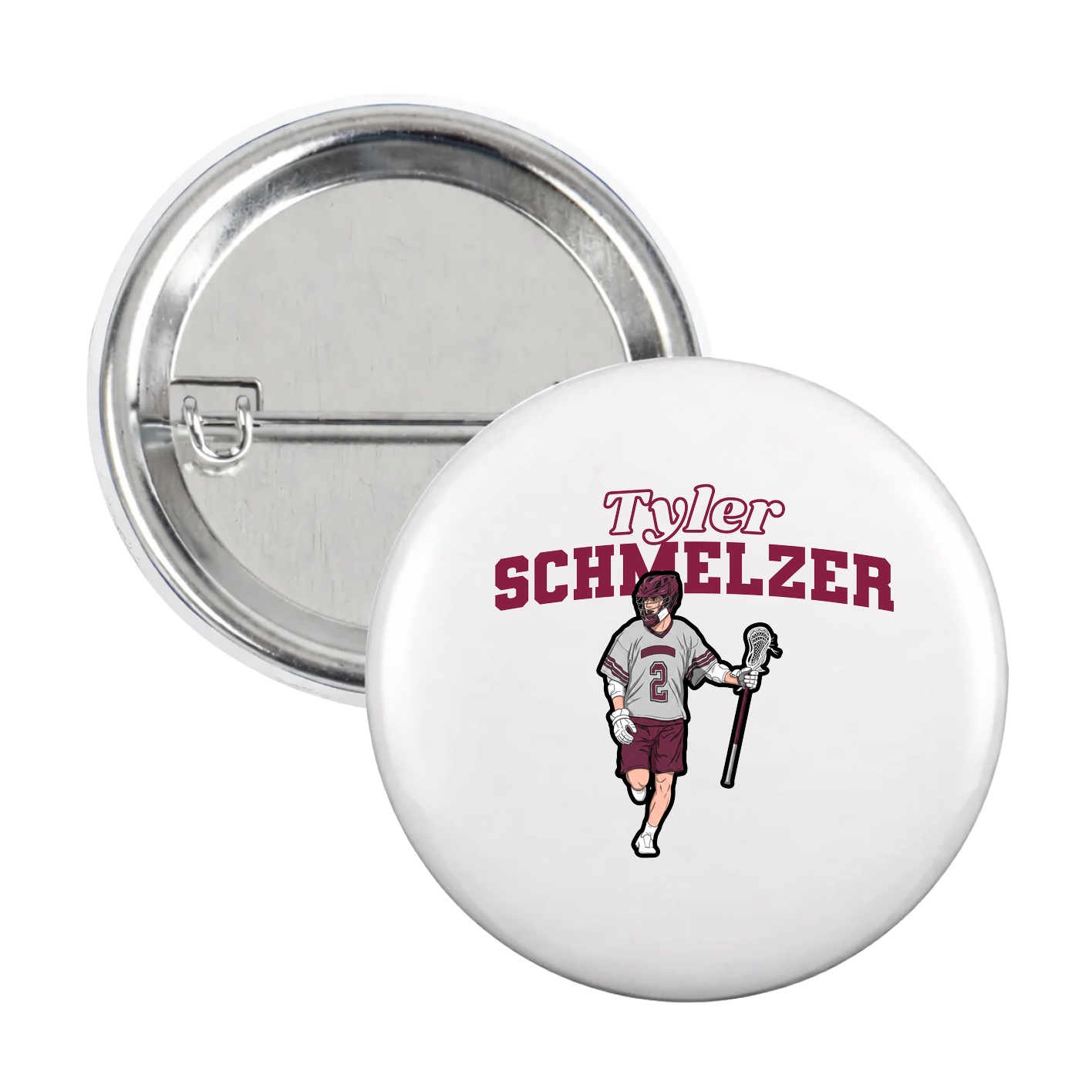 Game Day Button — Name Arch in White