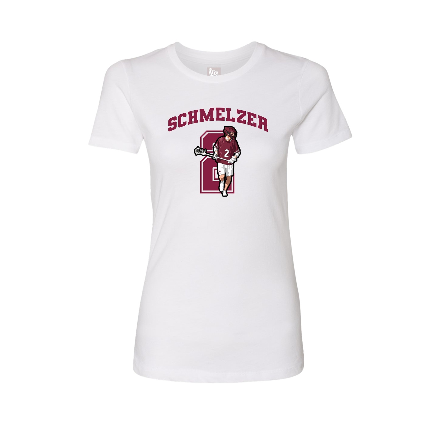 Fitted Women's Tee — Number in White