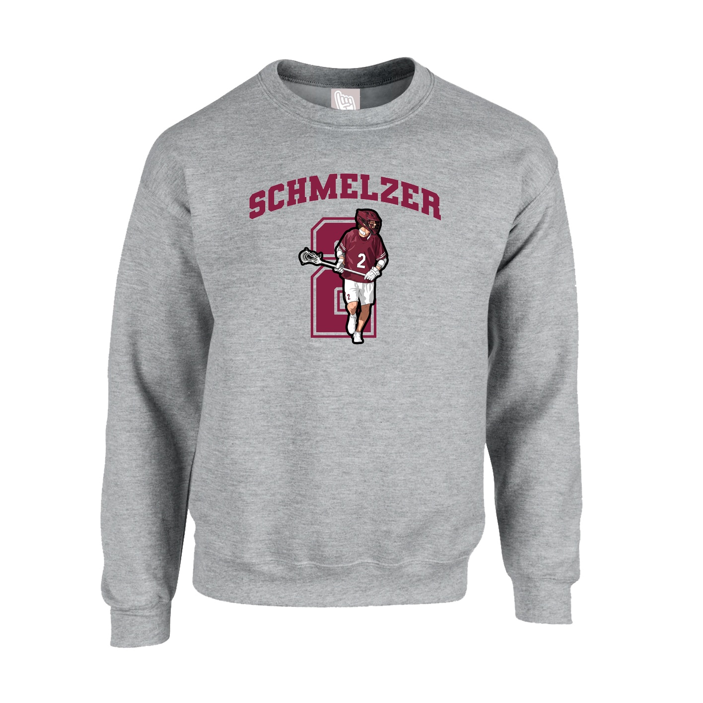 Fleece Crew — Number in Grey