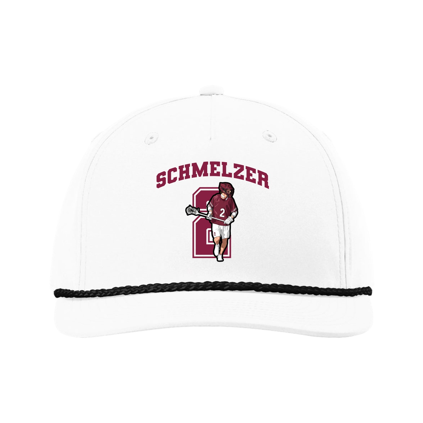 Five-Panel Classic Rope Cap — Number in White