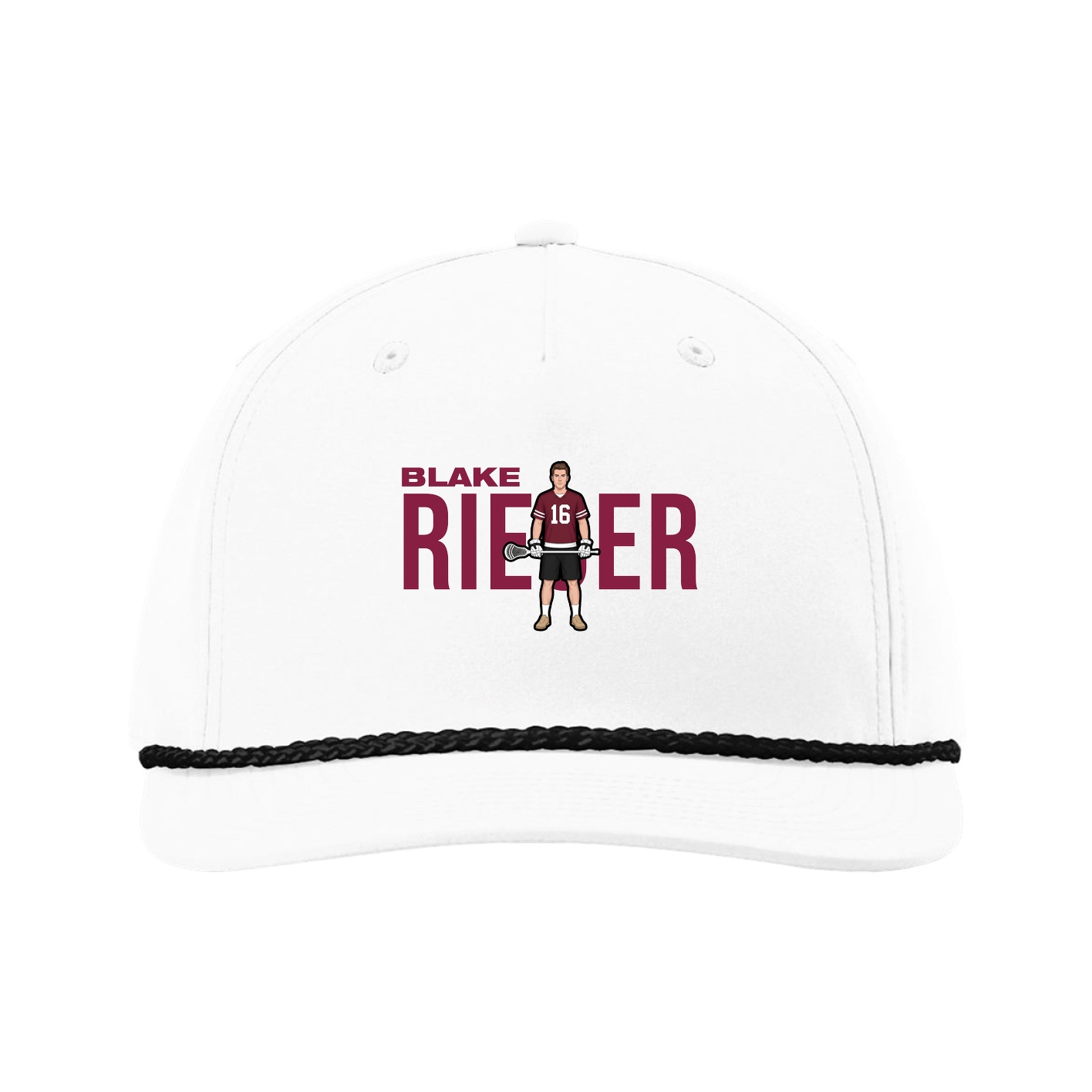 Five-Panel Classic Rope Cap — Player Name in White