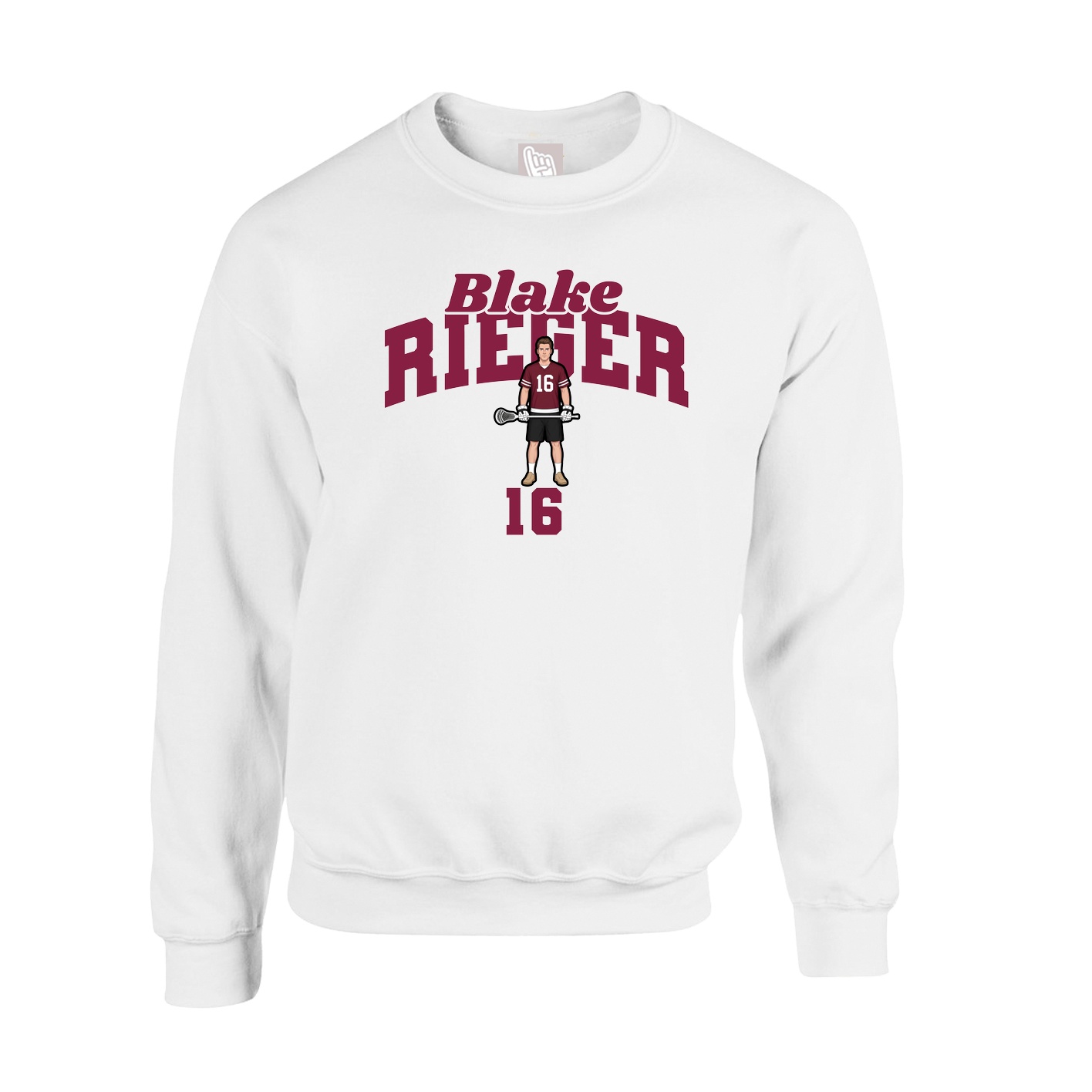 Fleece Crew — Signature Arch in White