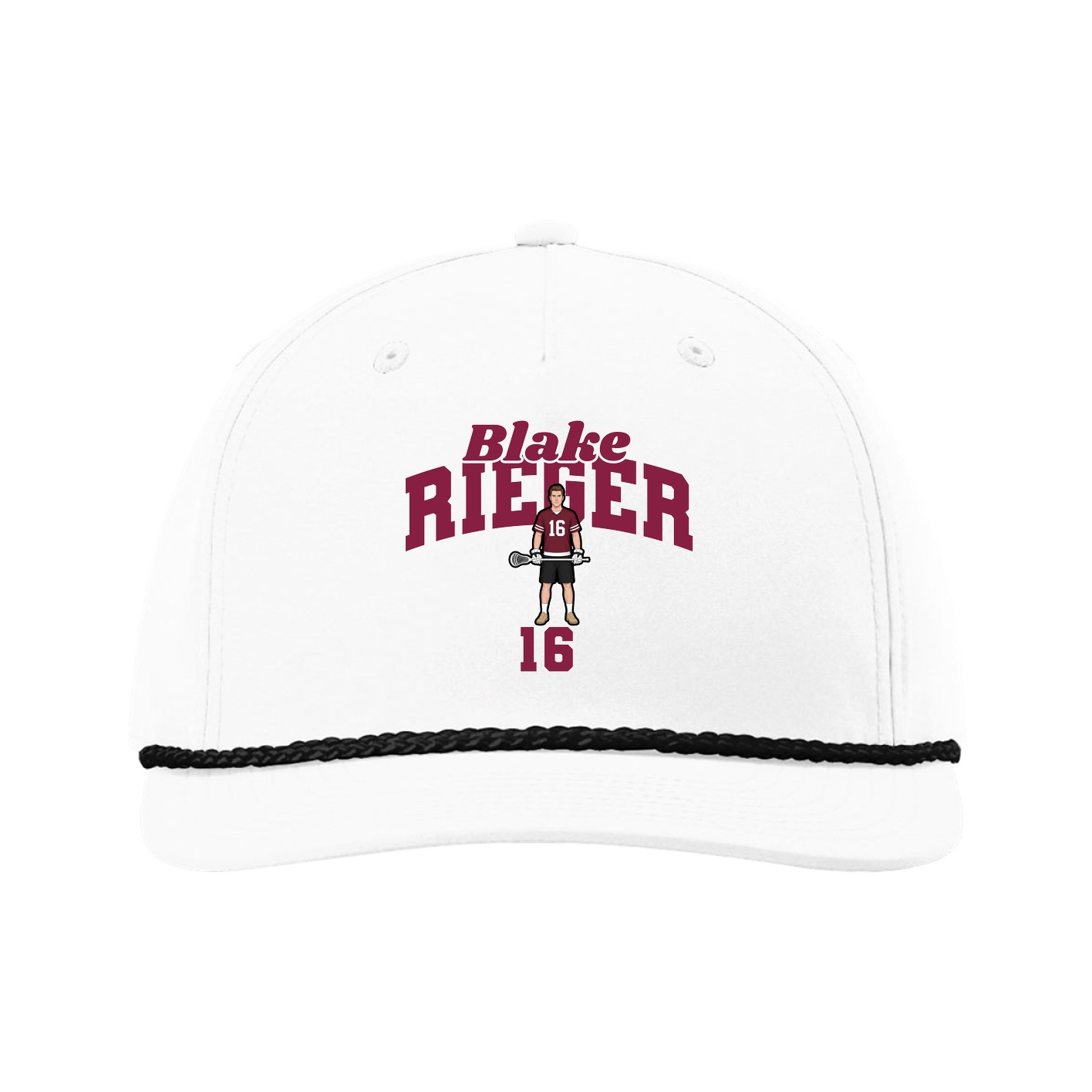 Five-Panel Classic Rope Cap — Signature Arch in White