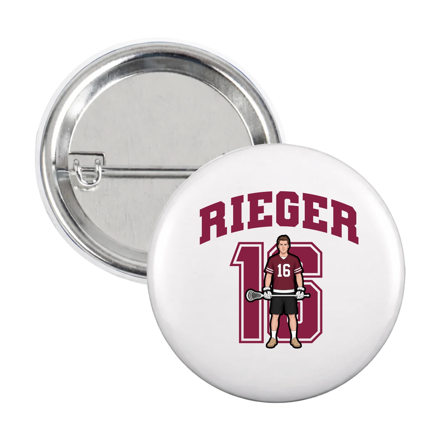 Game Day Button — Number in White