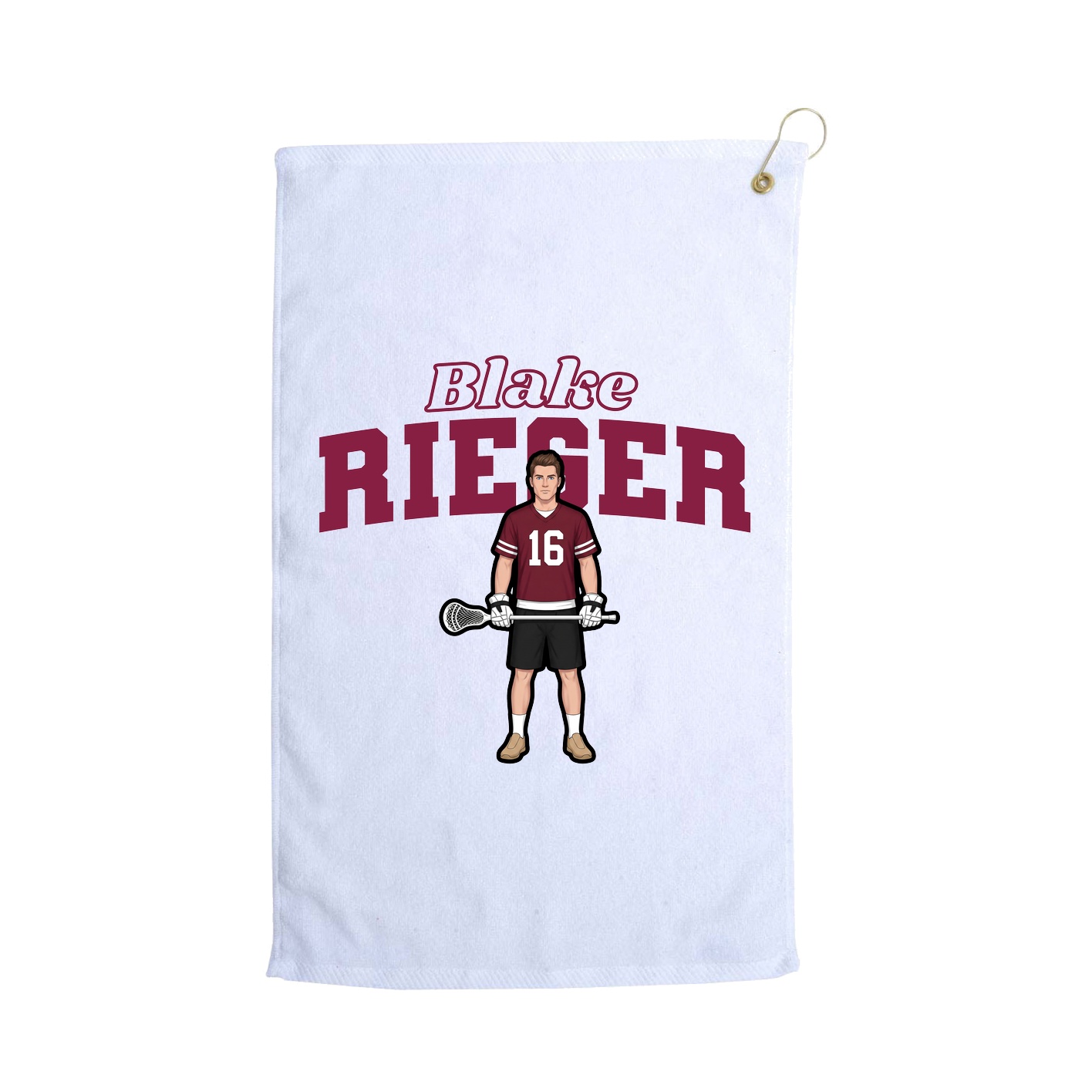 Golf Towel — Name Arch in White